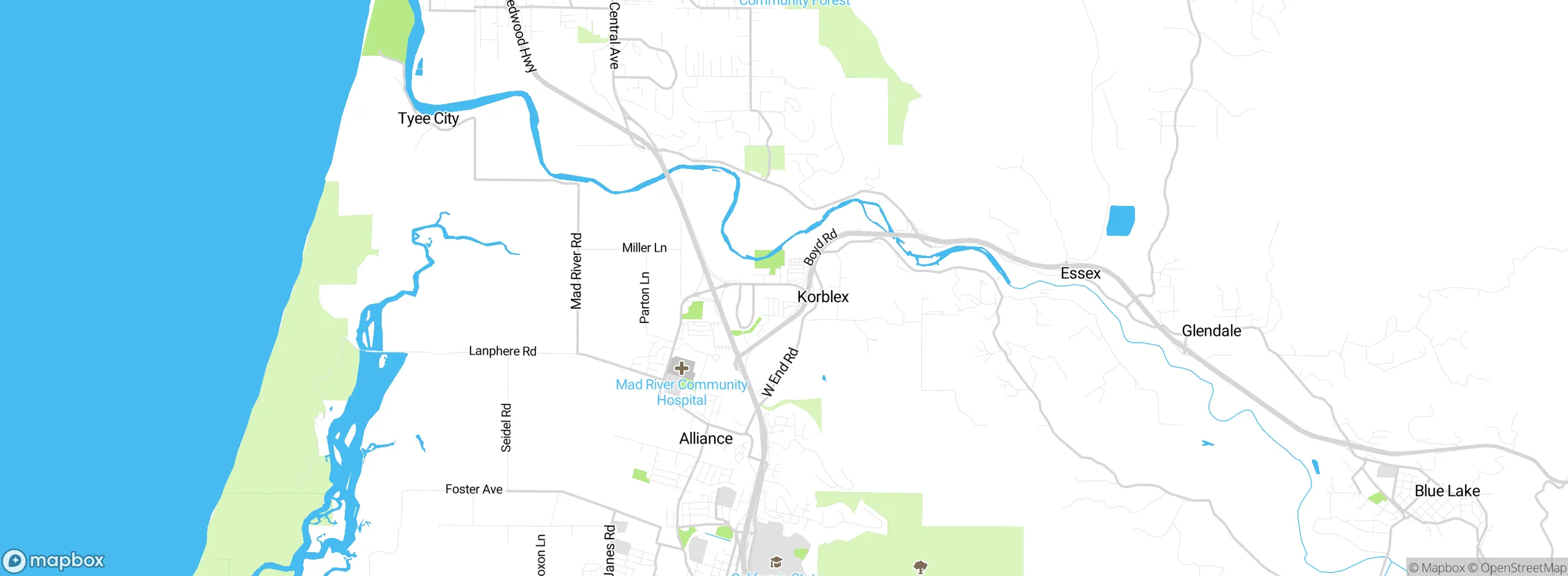Map showing approximate location