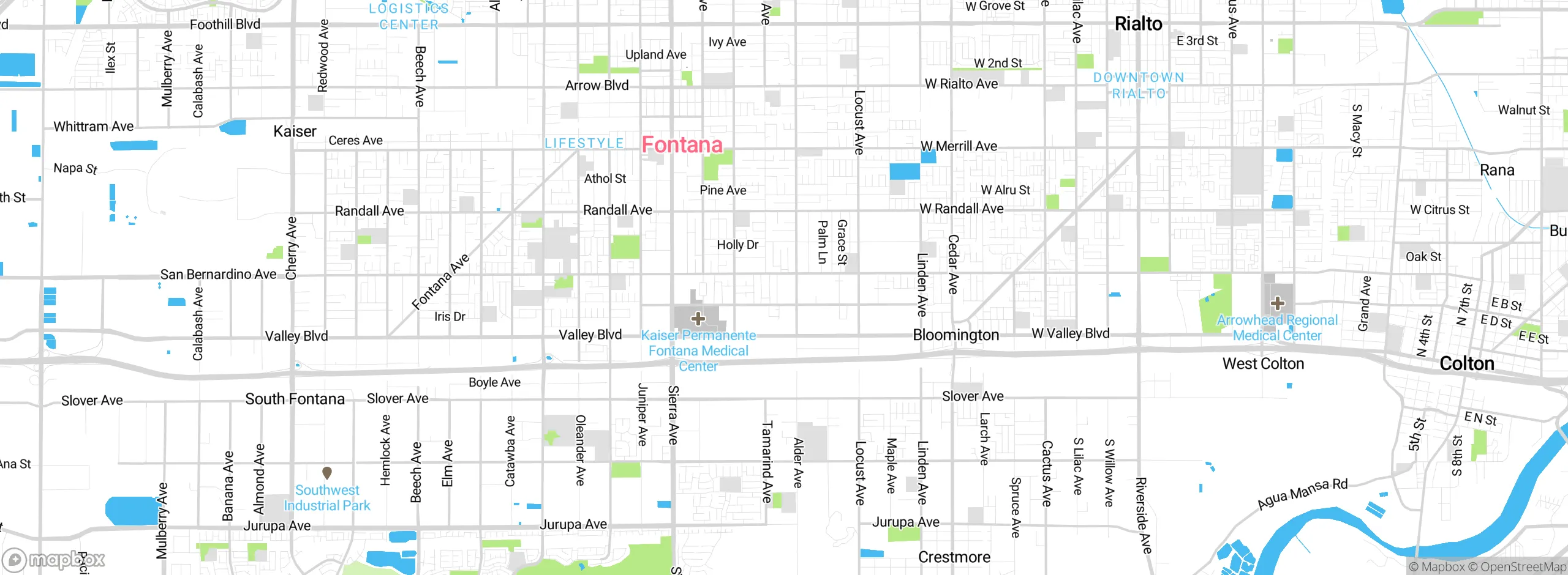 Map showing approximate location