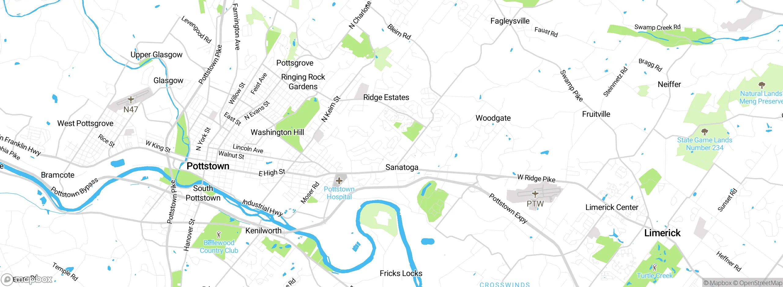 Map showing approximate location