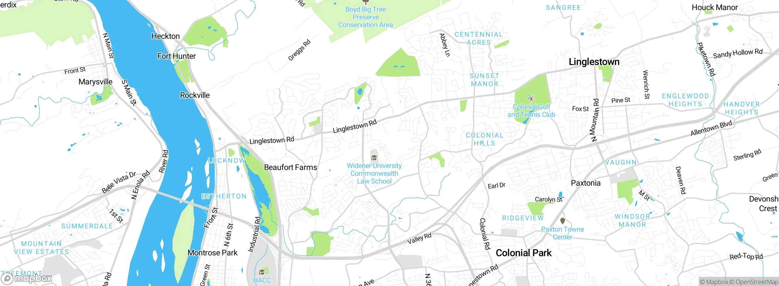 Map showing approximate location