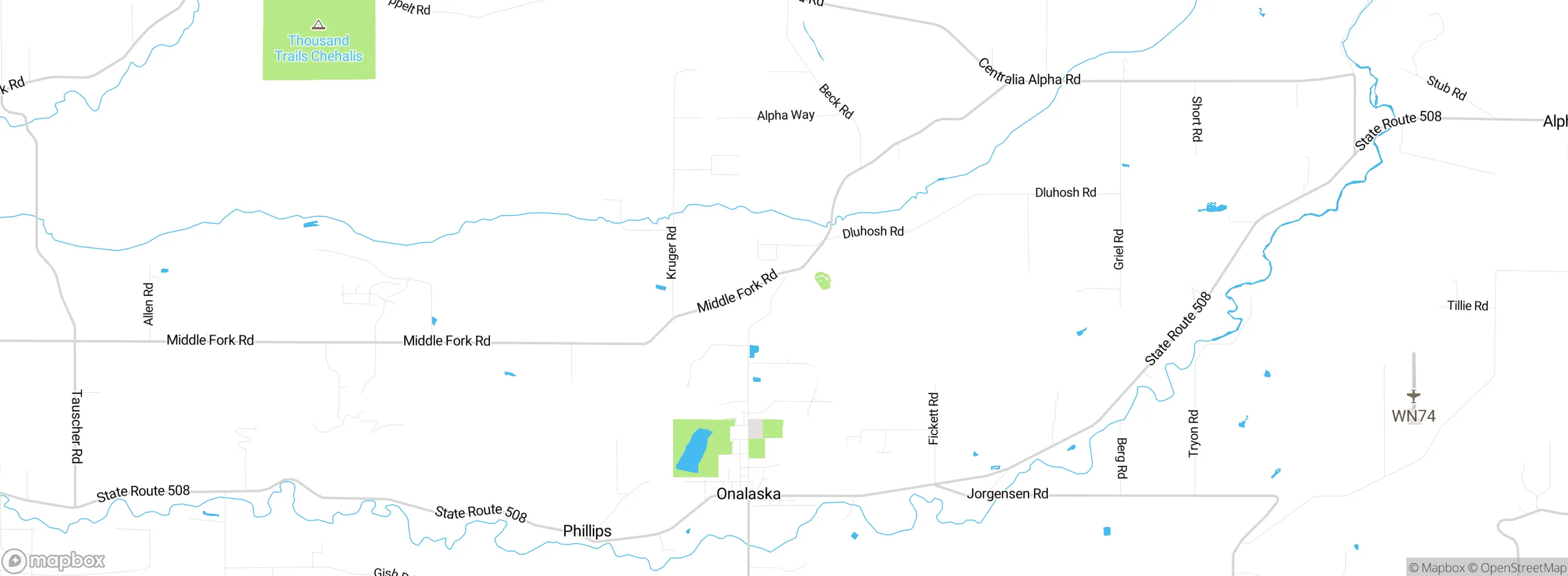Map showing approximate location