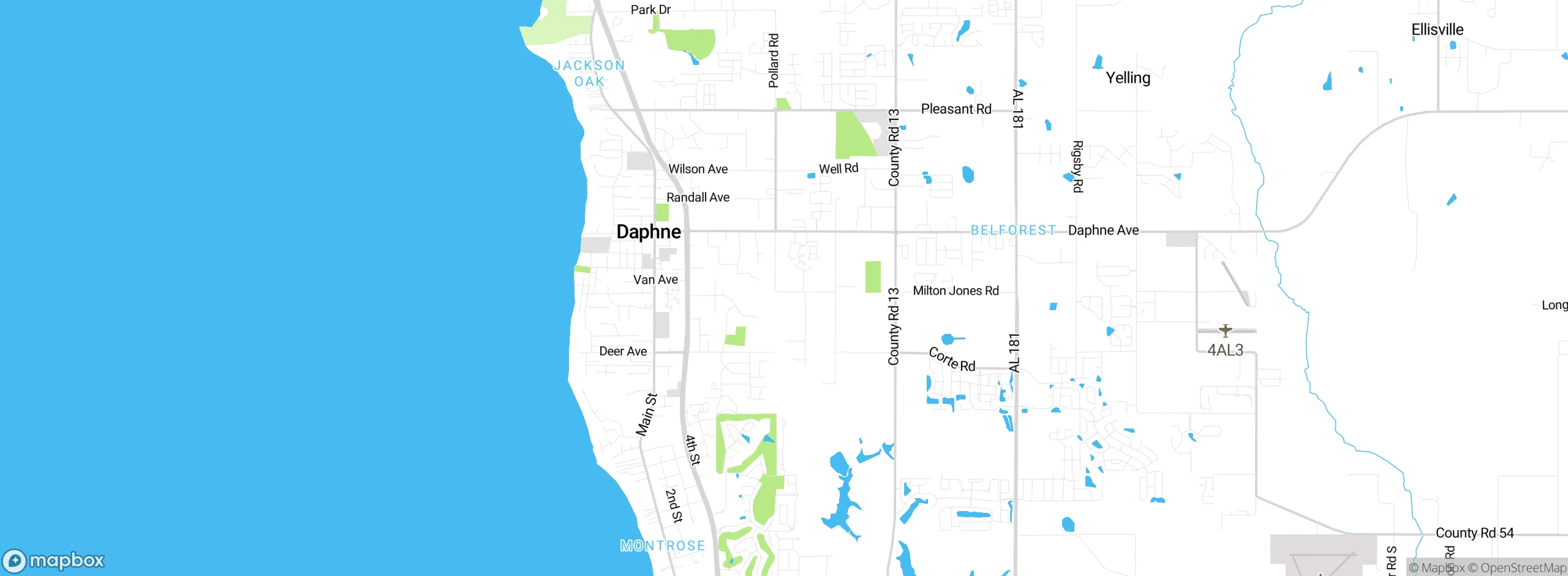 Map showing approximate location