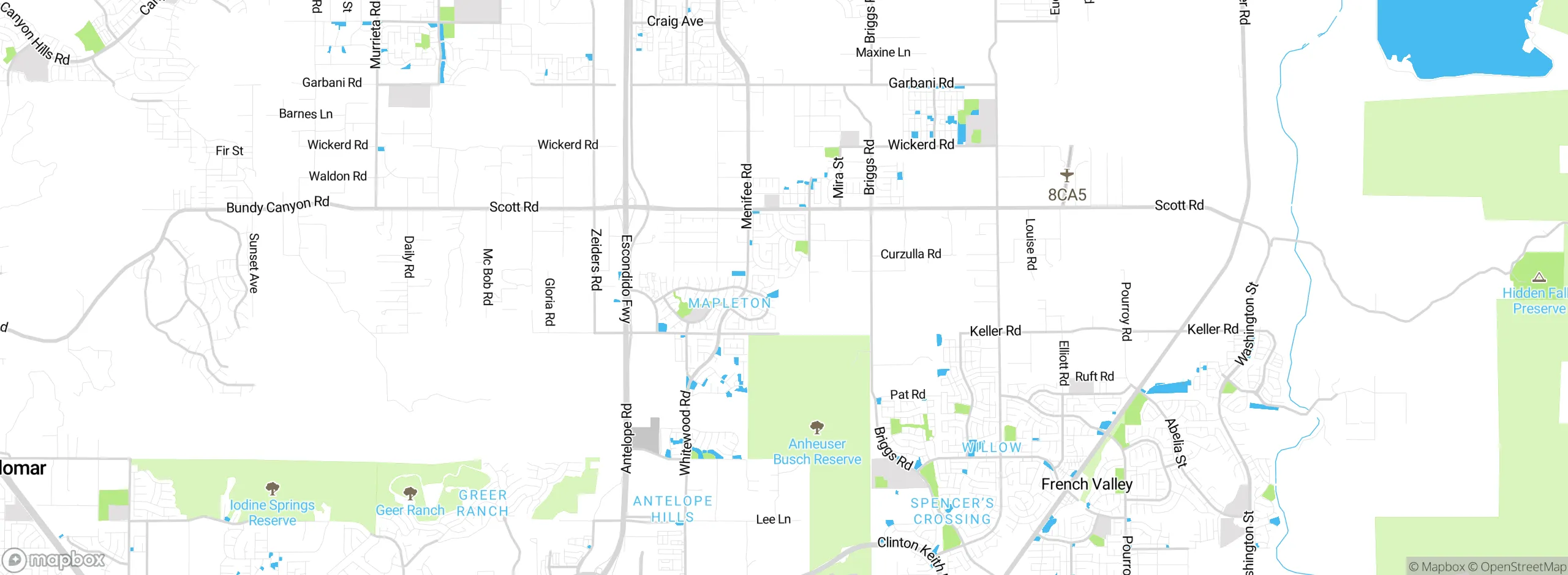 Map showing approximate location