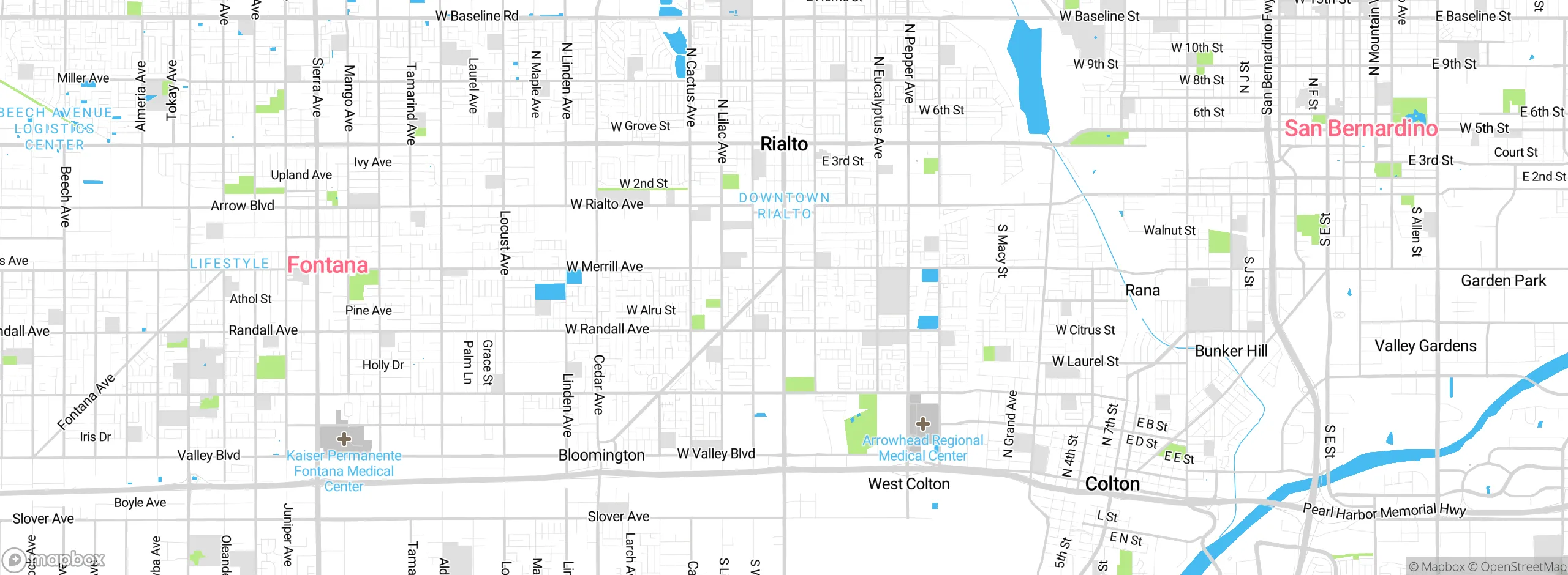 Map showing approximate location
