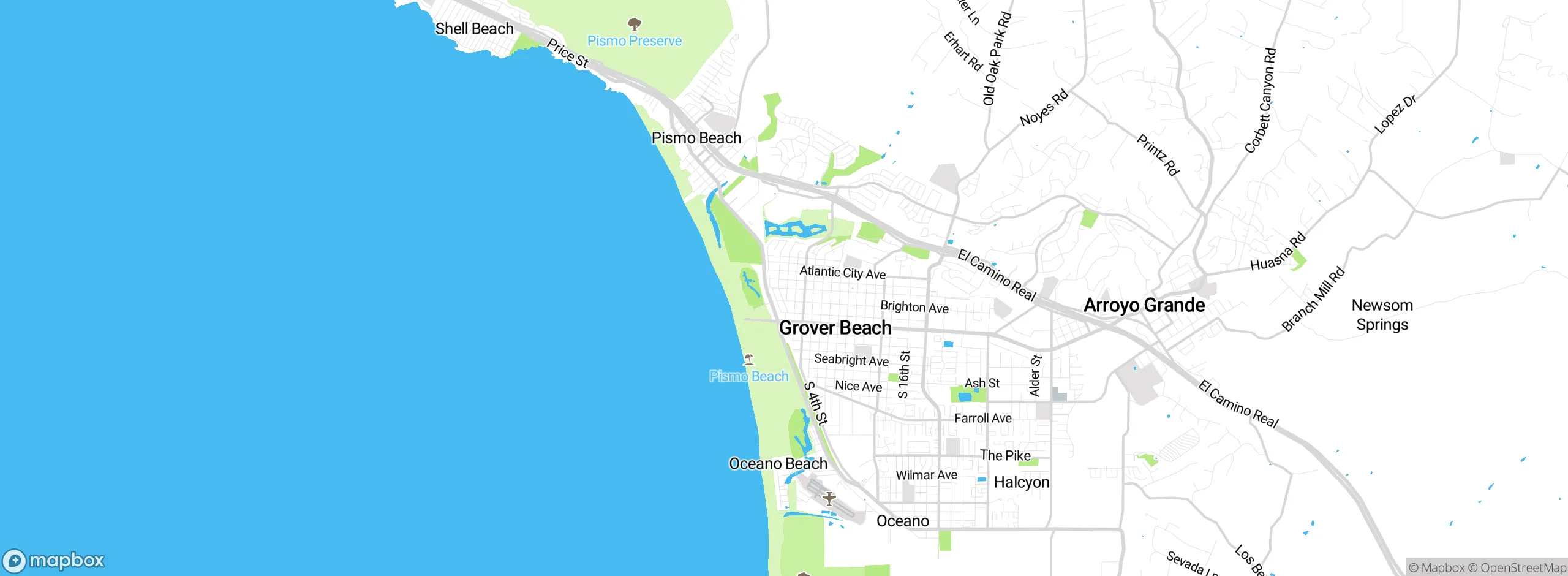 Map showing approximate location