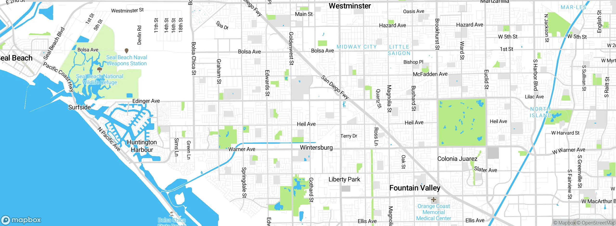 Map showing approximate location