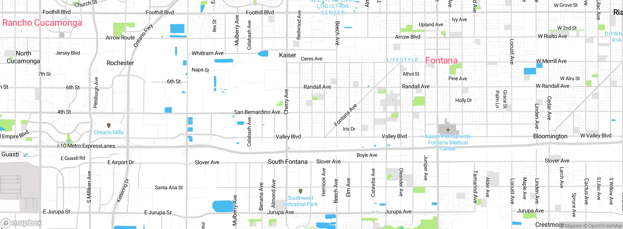 Map showing approximate location