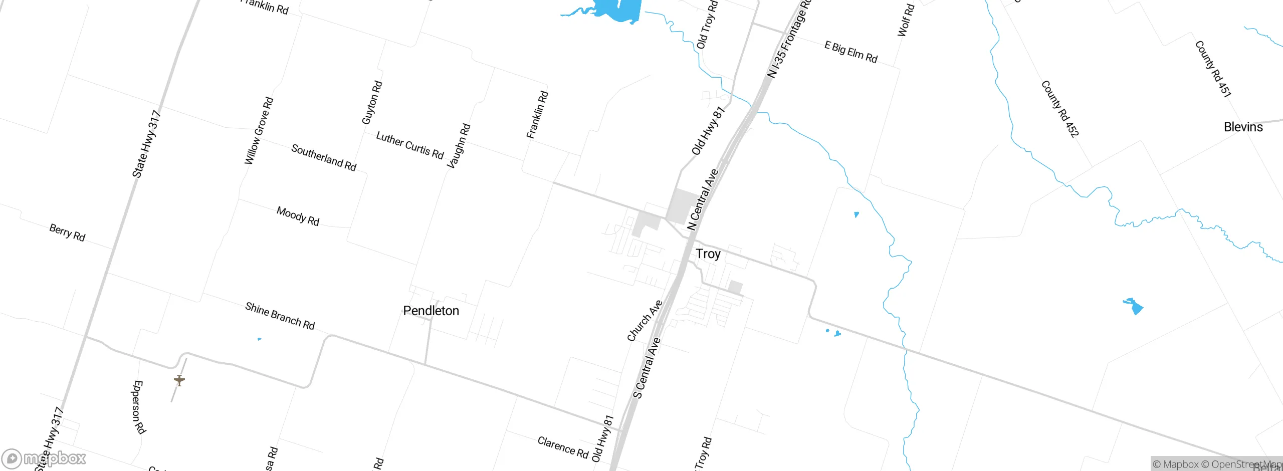 Map showing approximate location