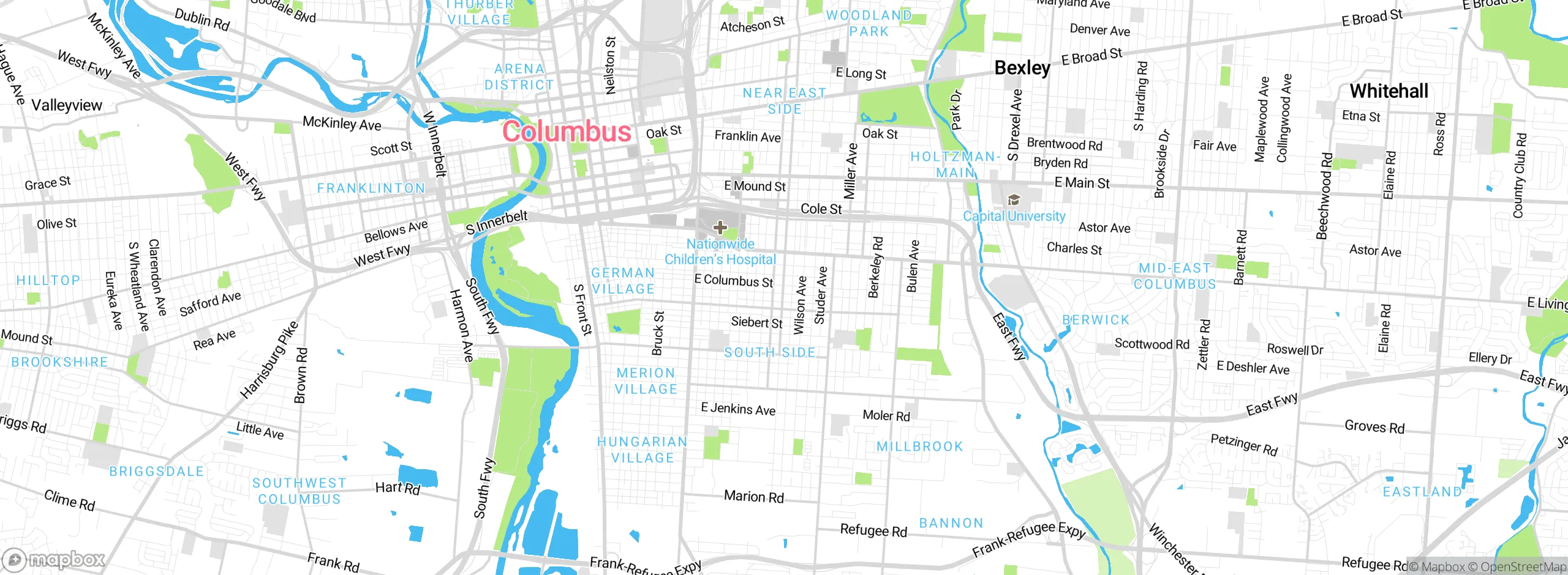 Map showing approximate location