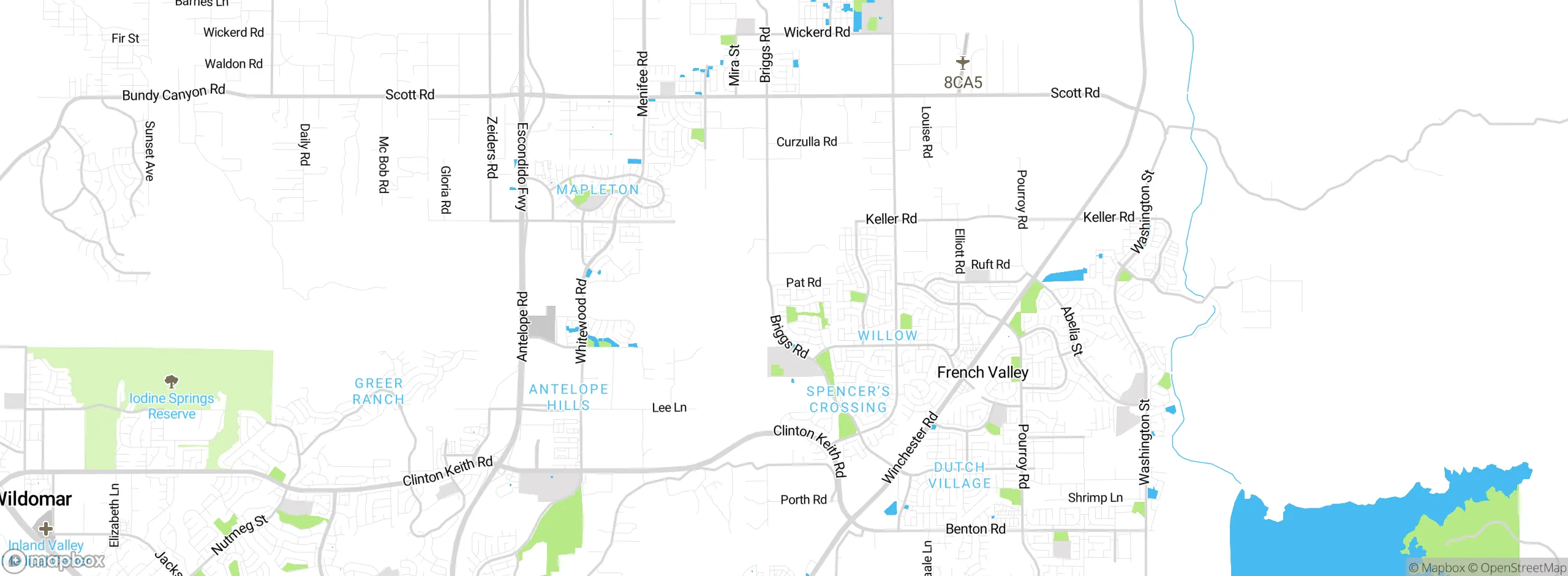 Map showing approximate location