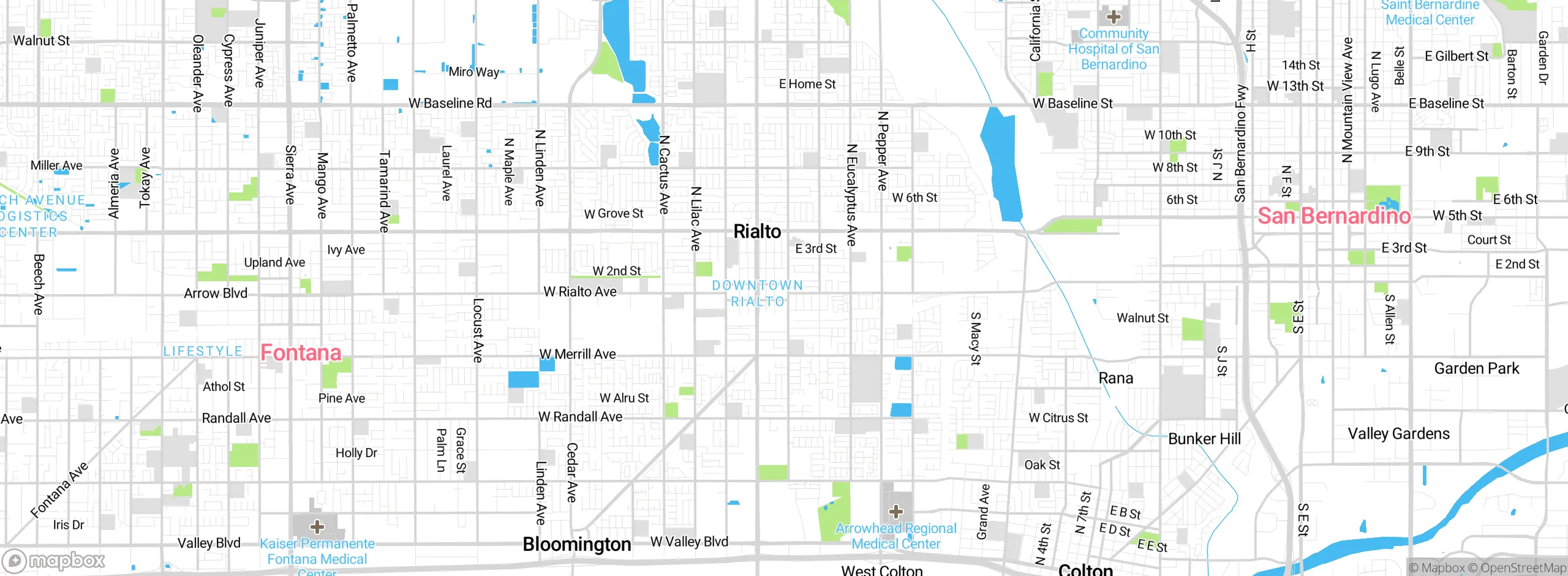 Map showing approximate location