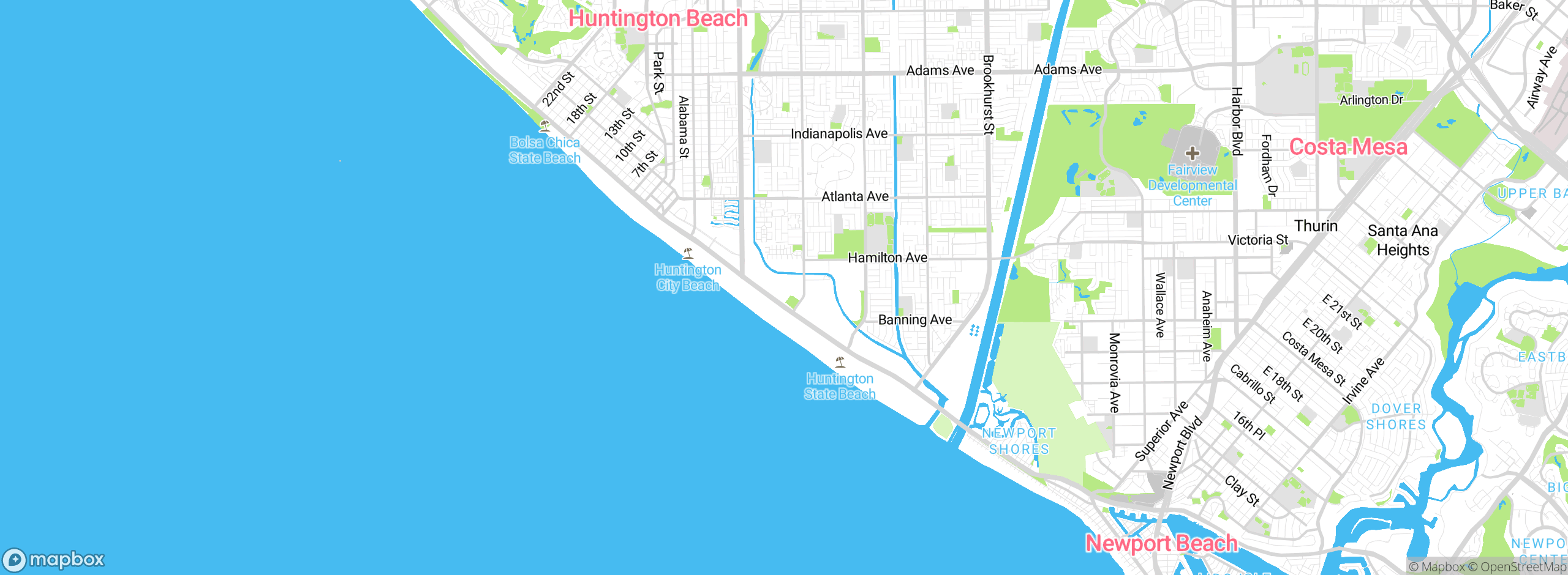 Map showing approximate location