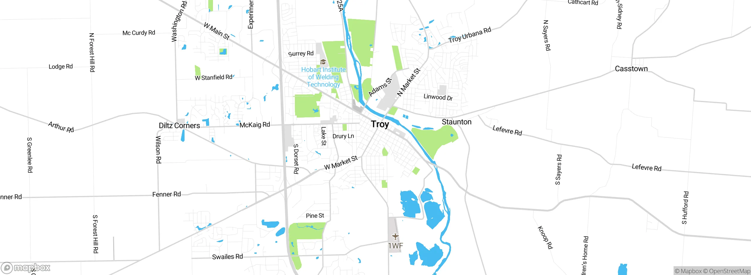 Map showing approximate location