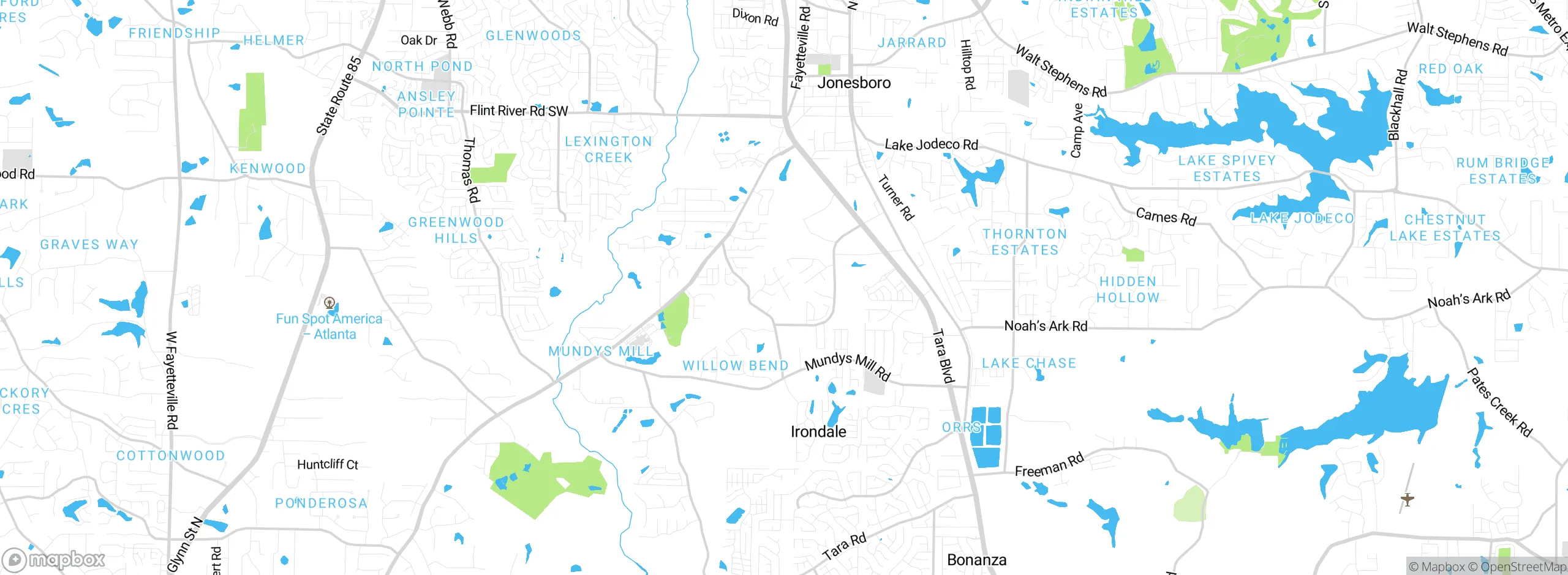Map showing approximate location