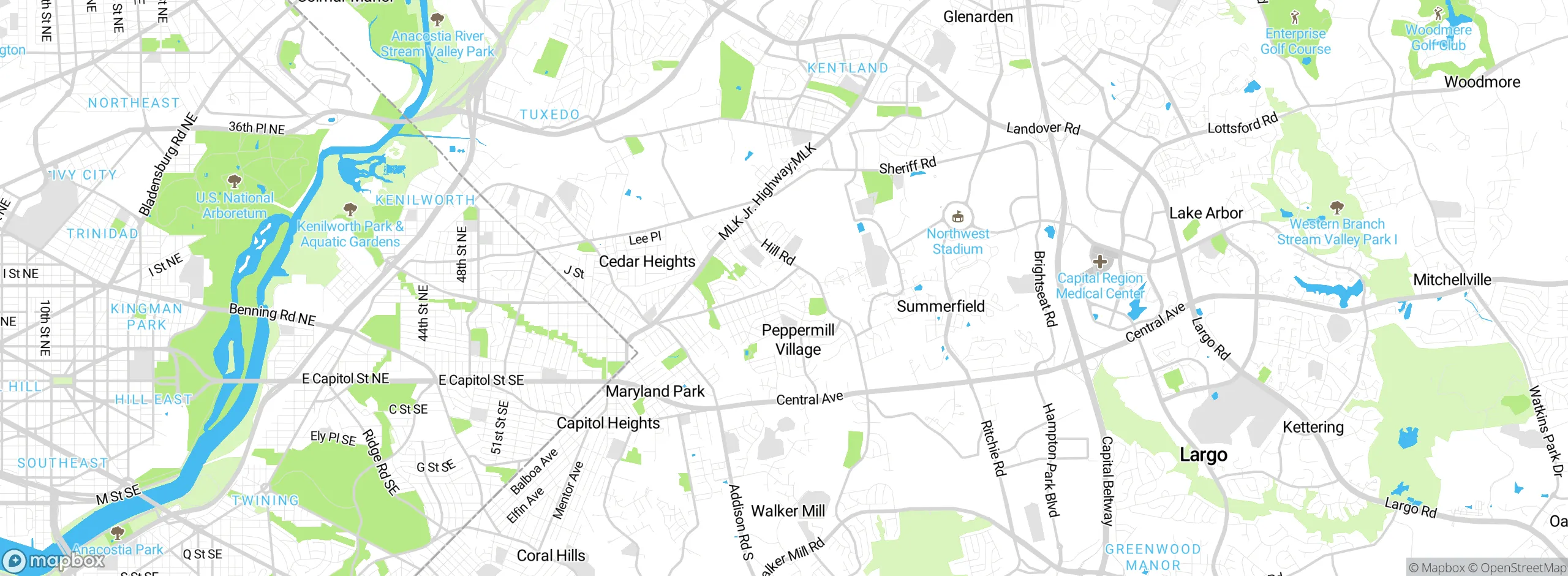 Map showing approximate location