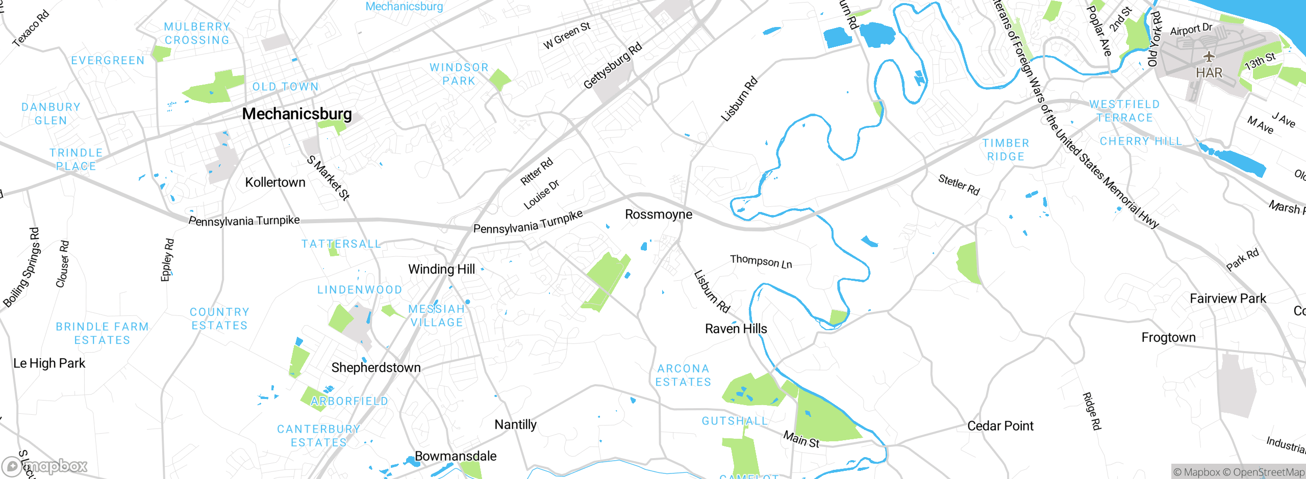 Map showing approximate location