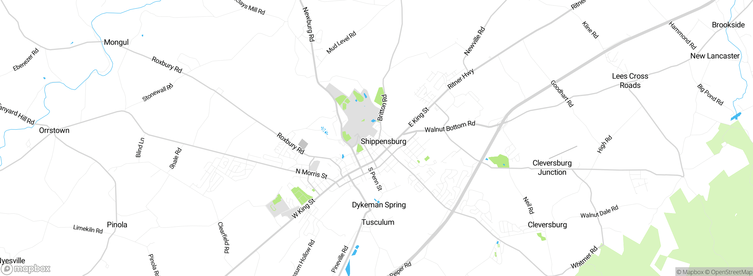 Map showing approximate location