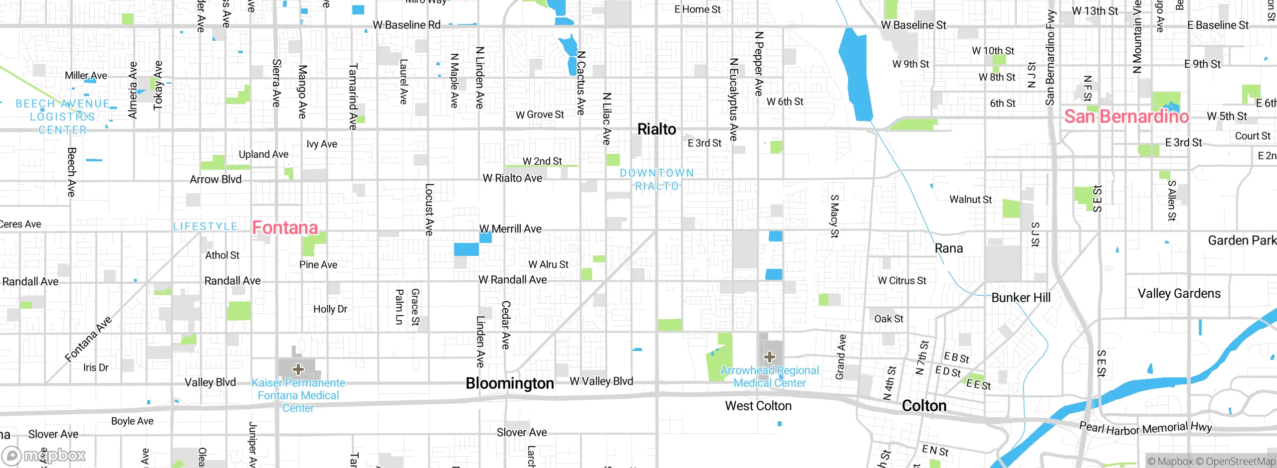Map showing approximate location