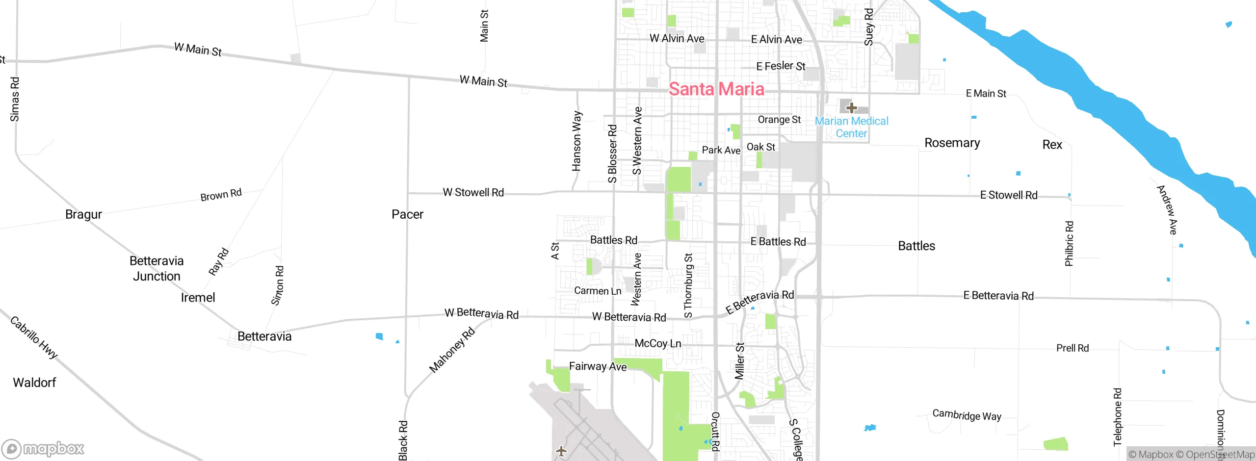 Map showing approximate location