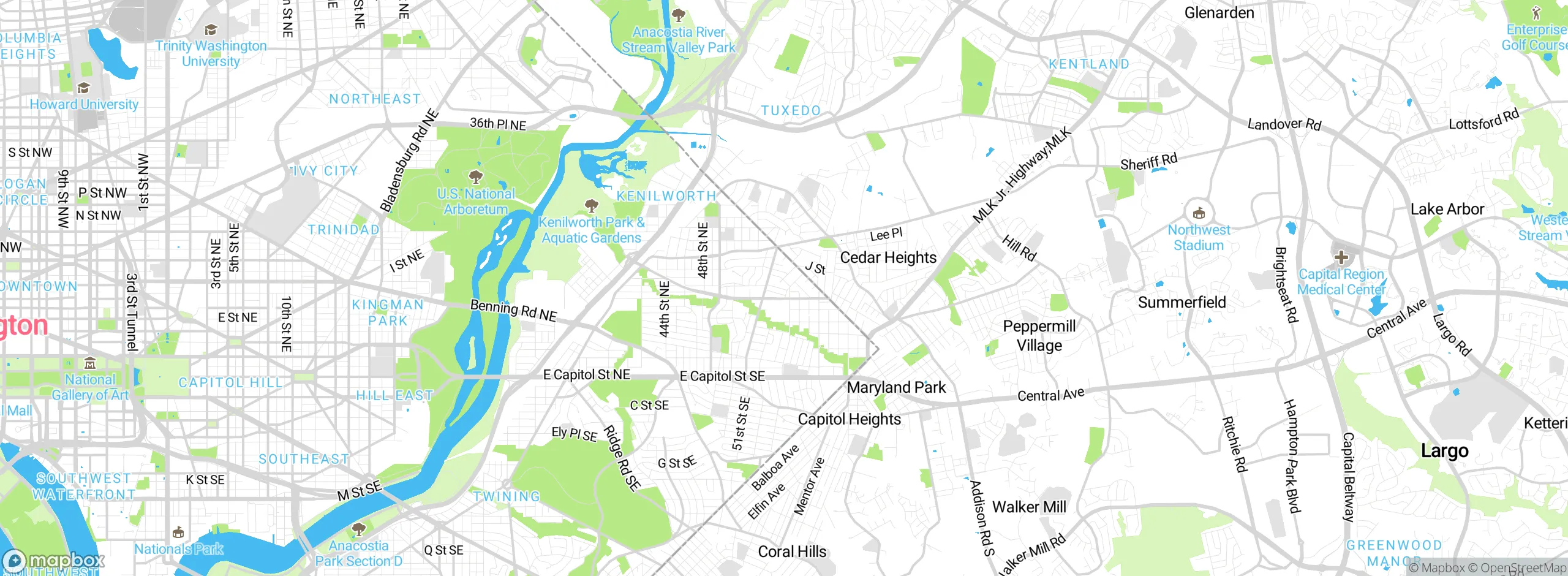 Map showing approximate location