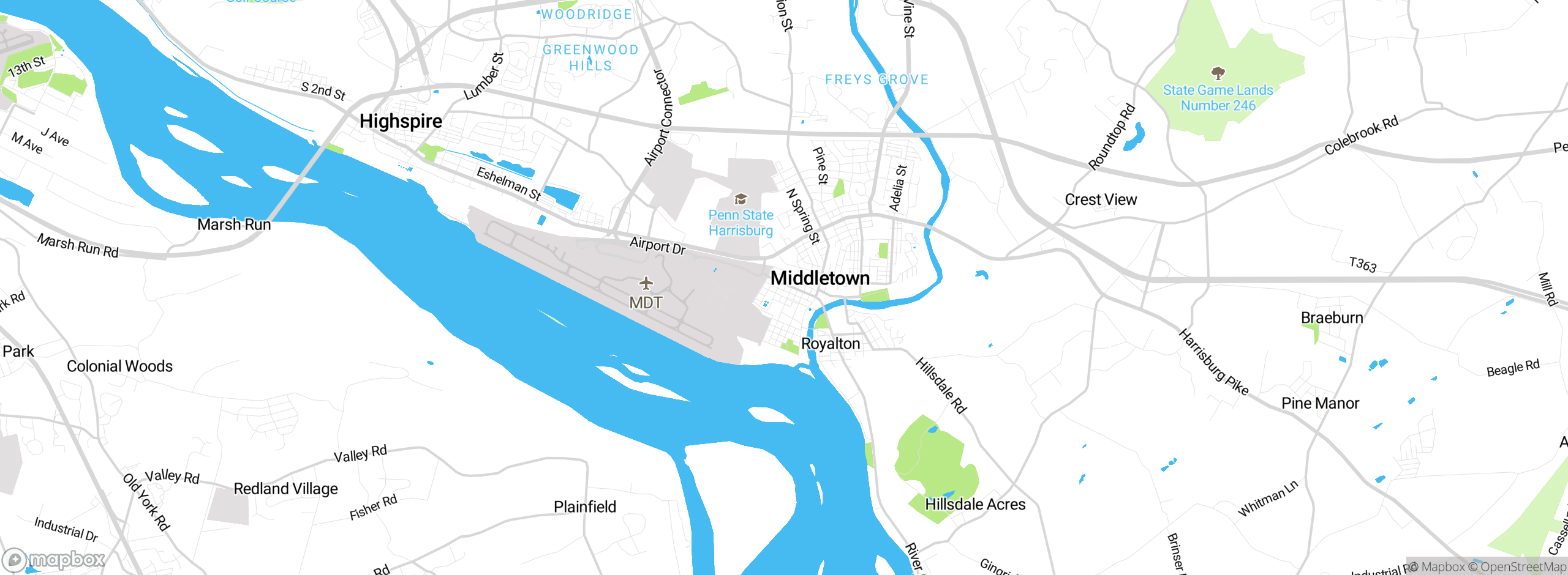 Map showing approximate location