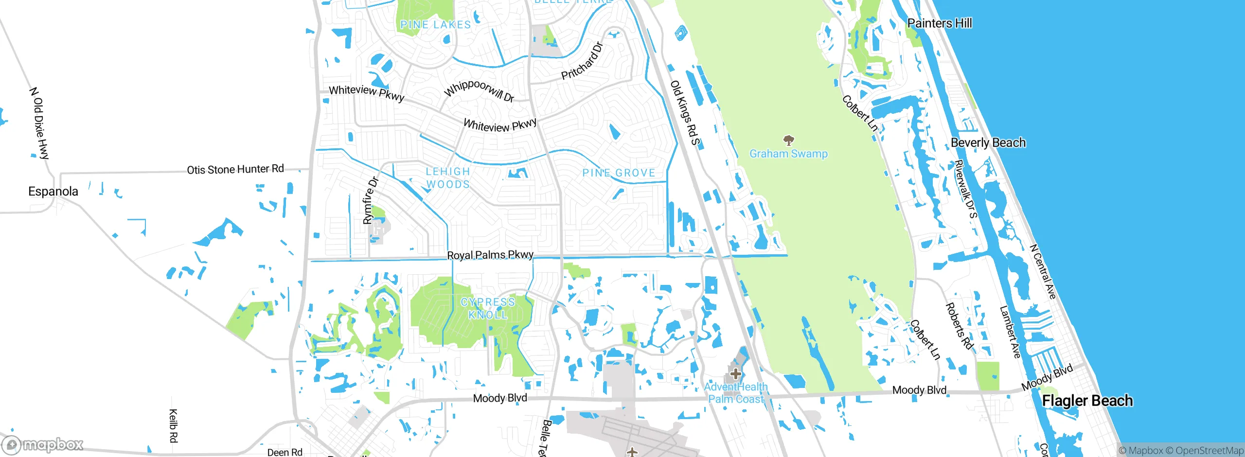Map showing approximate location