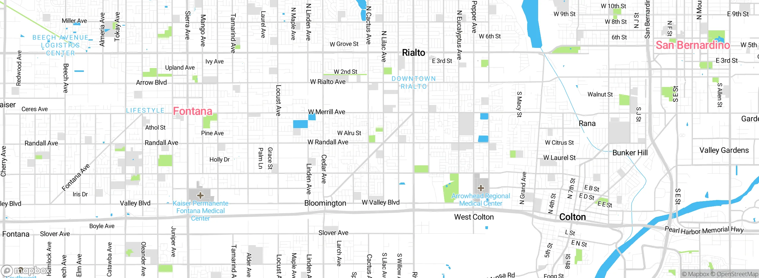 Map showing approximate location