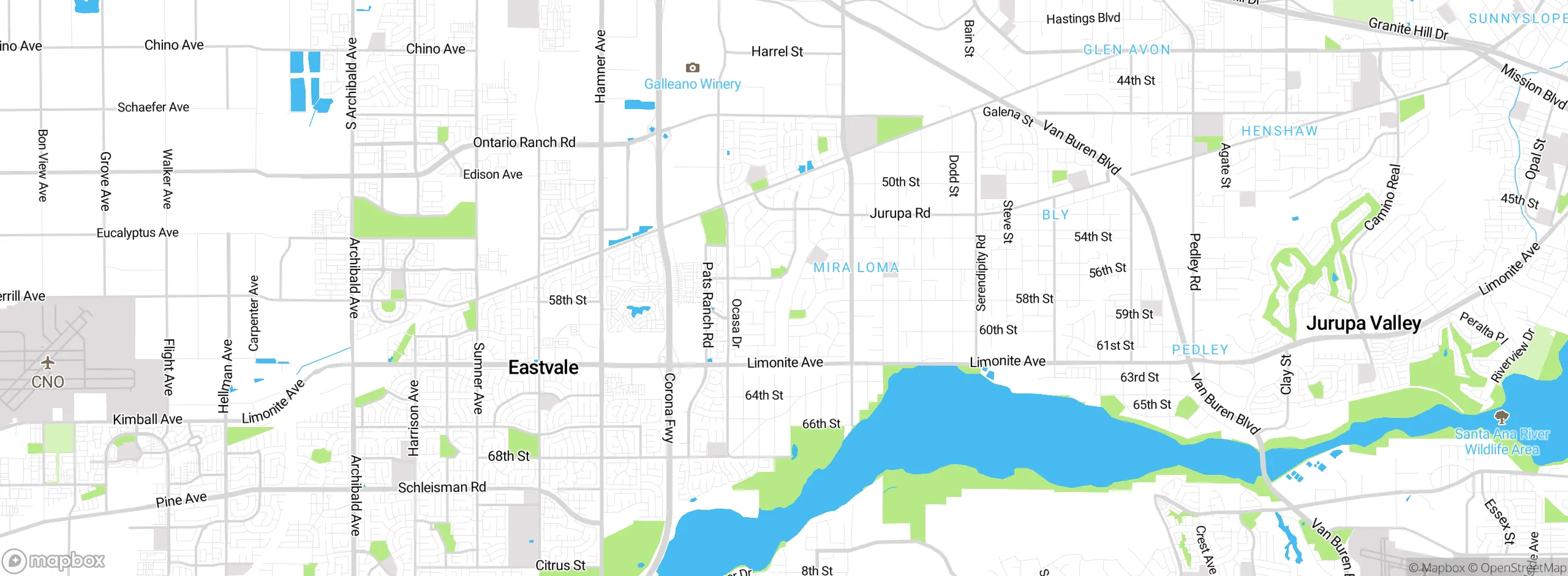 Map showing approximate location