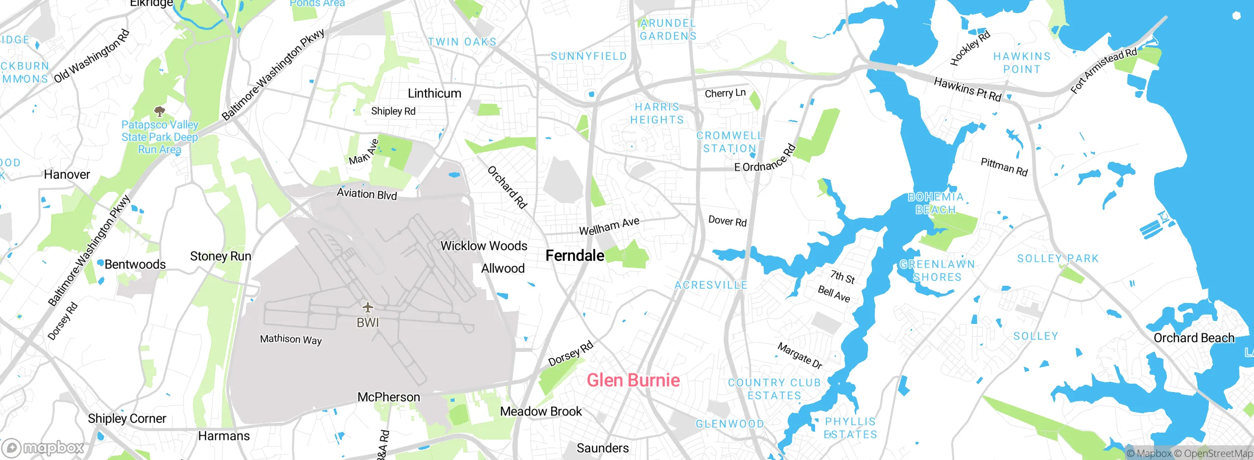 Map showing approximate location