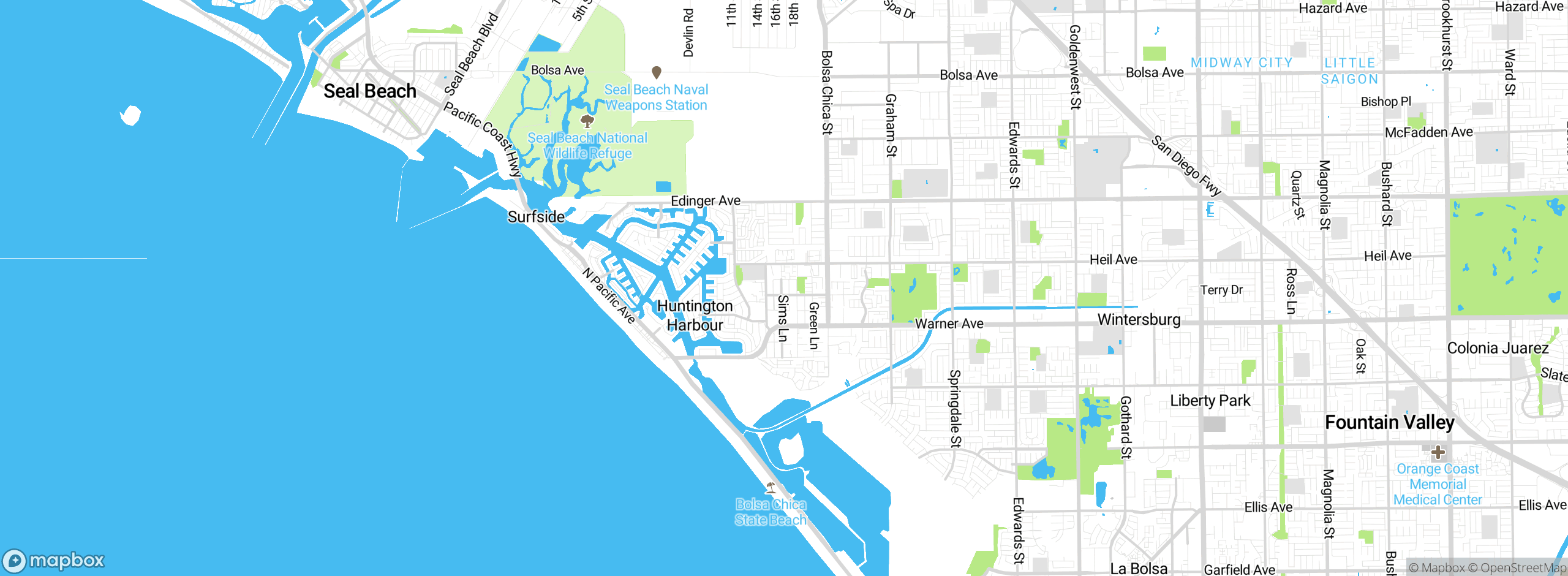 Map showing approximate location