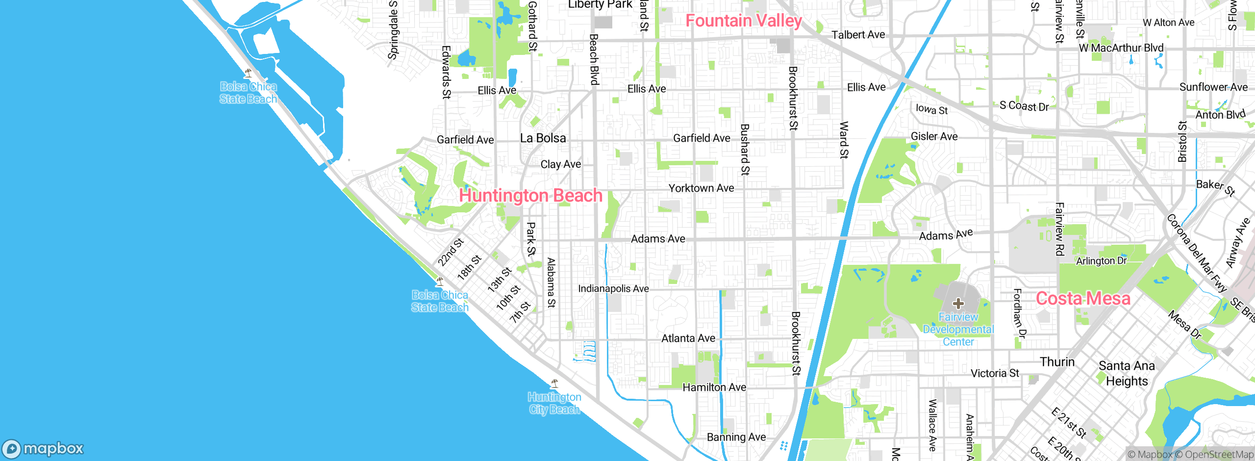 Map showing approximate location
