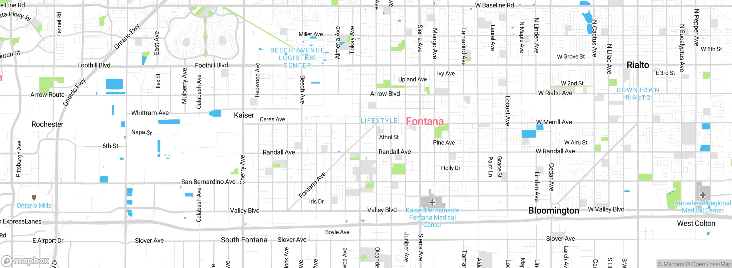 Map showing approximate location