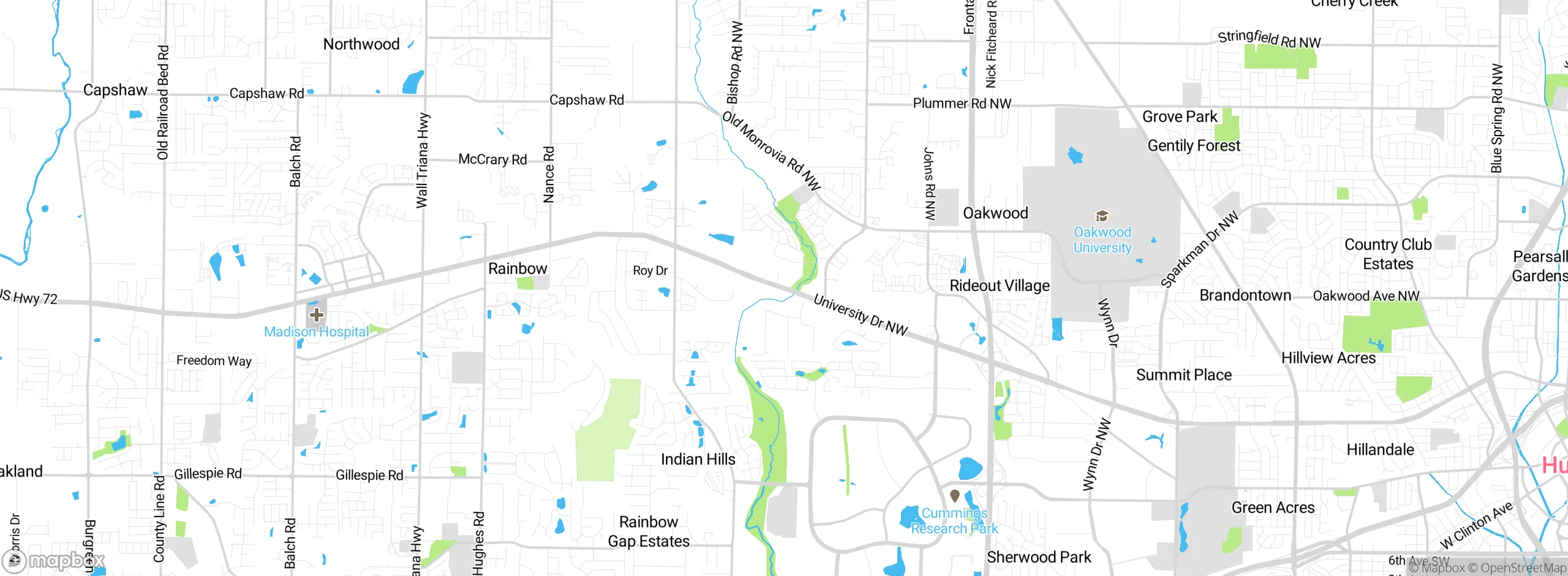 Map showing approximate location