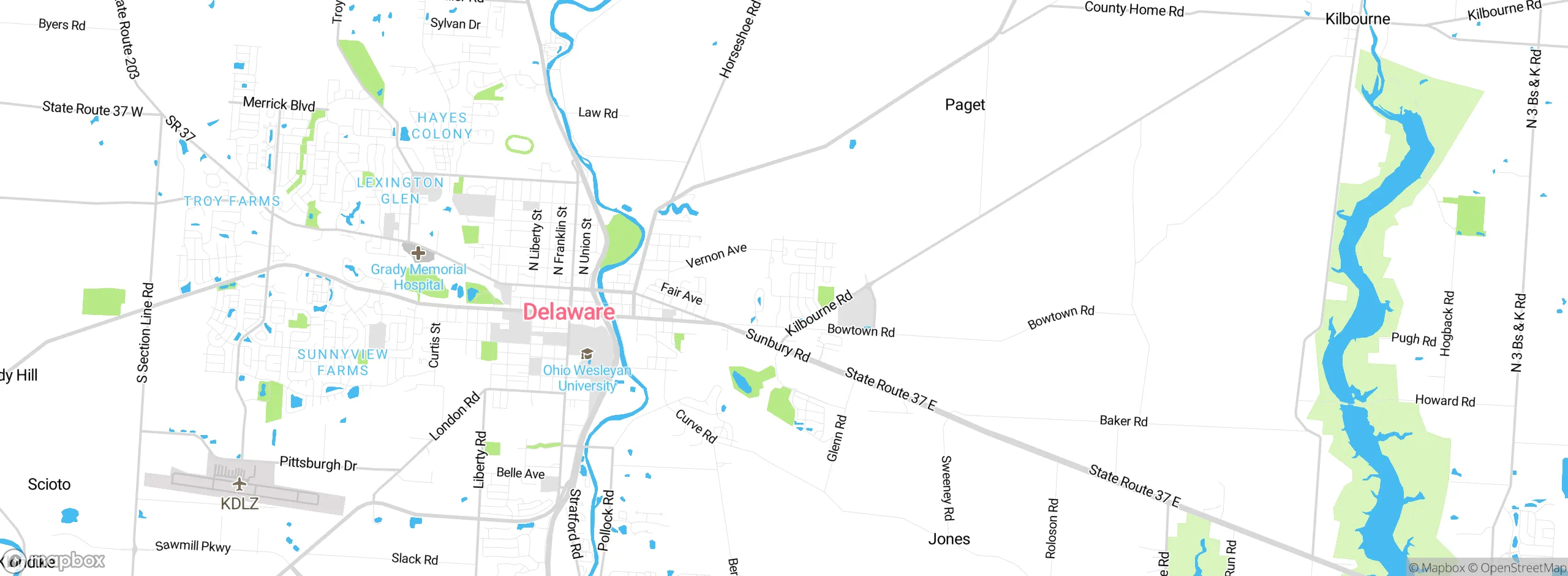 Map showing approximate location