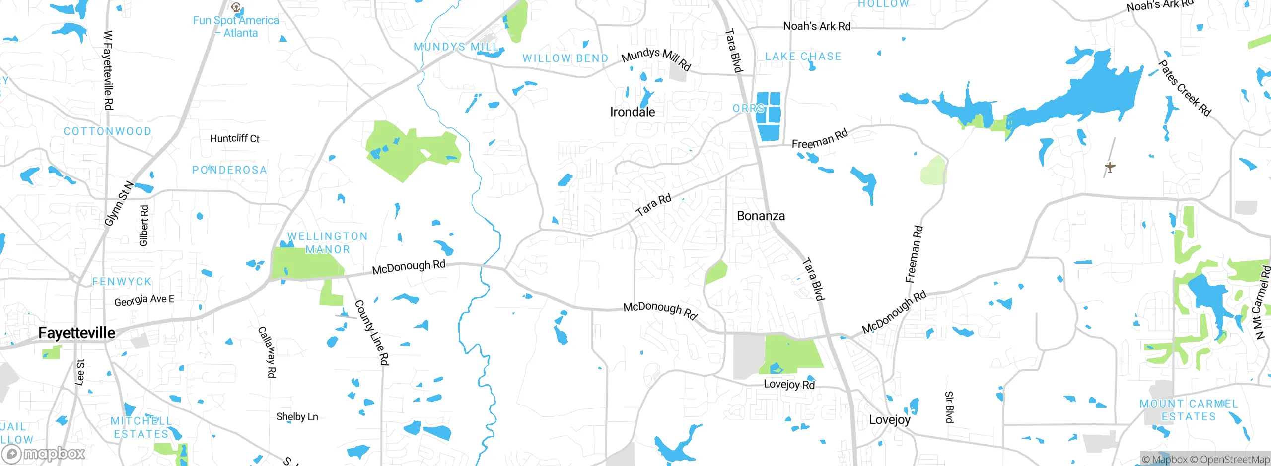 Map showing approximate location