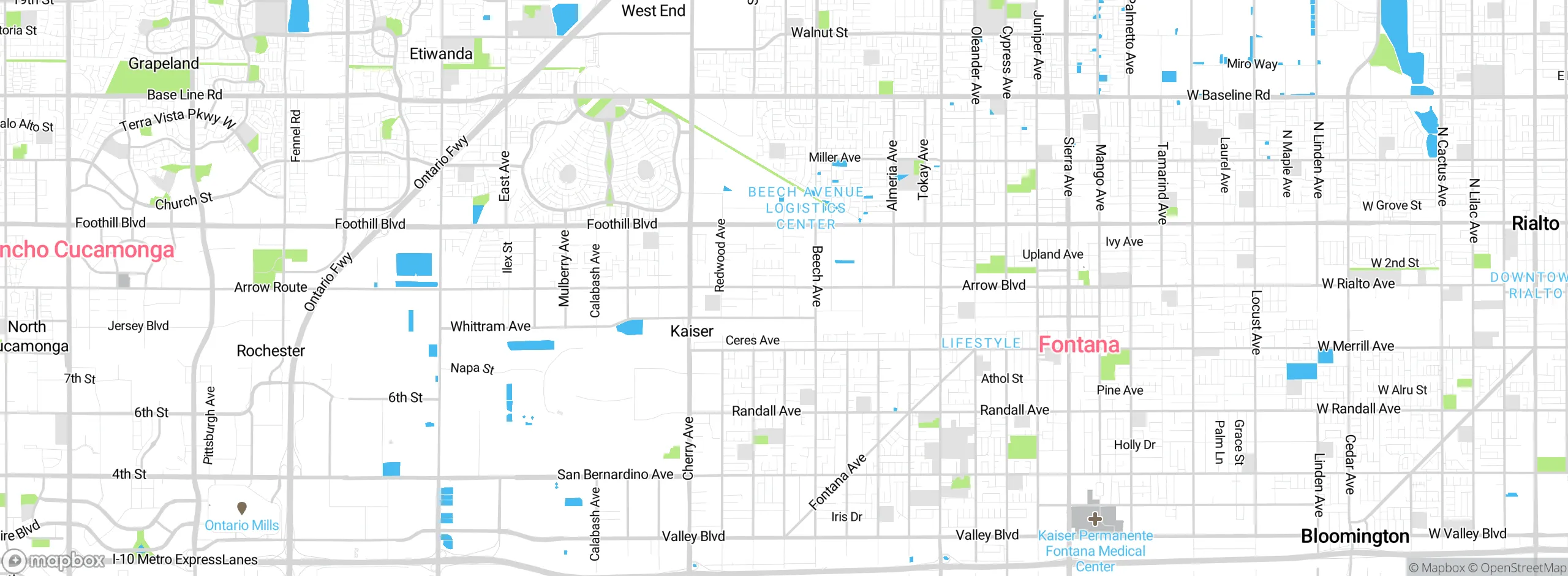 Map showing approximate location