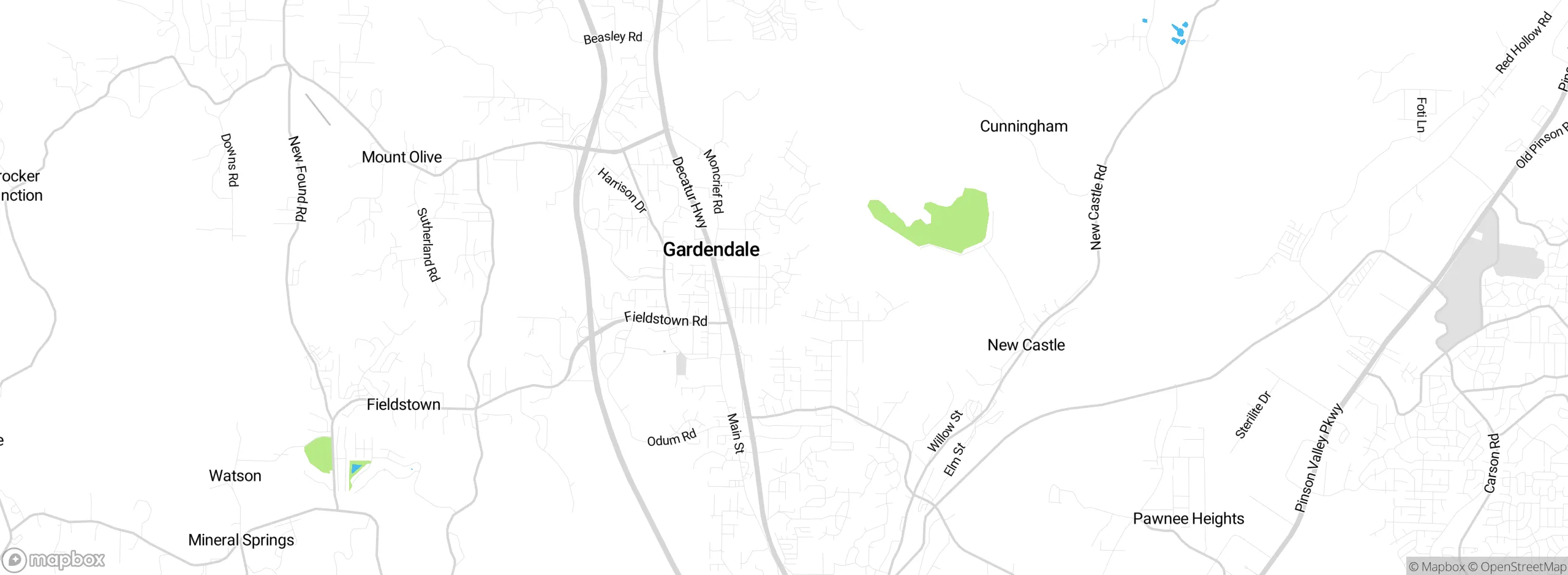 Map showing approximate location