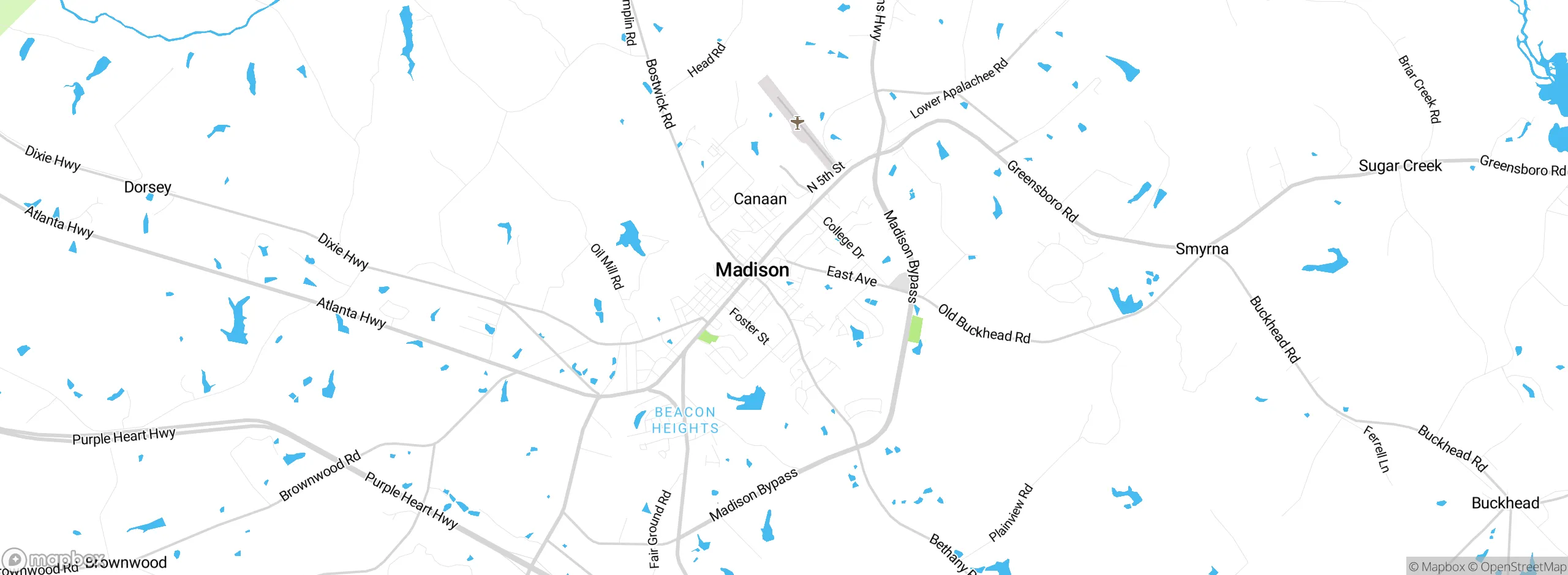 Map showing approximate location