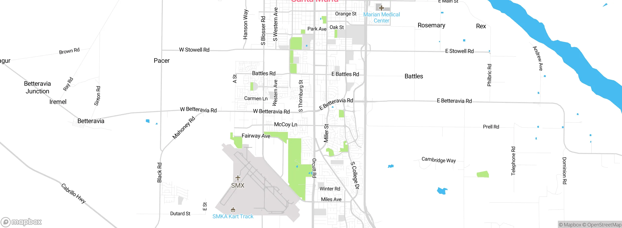 Map showing approximate location