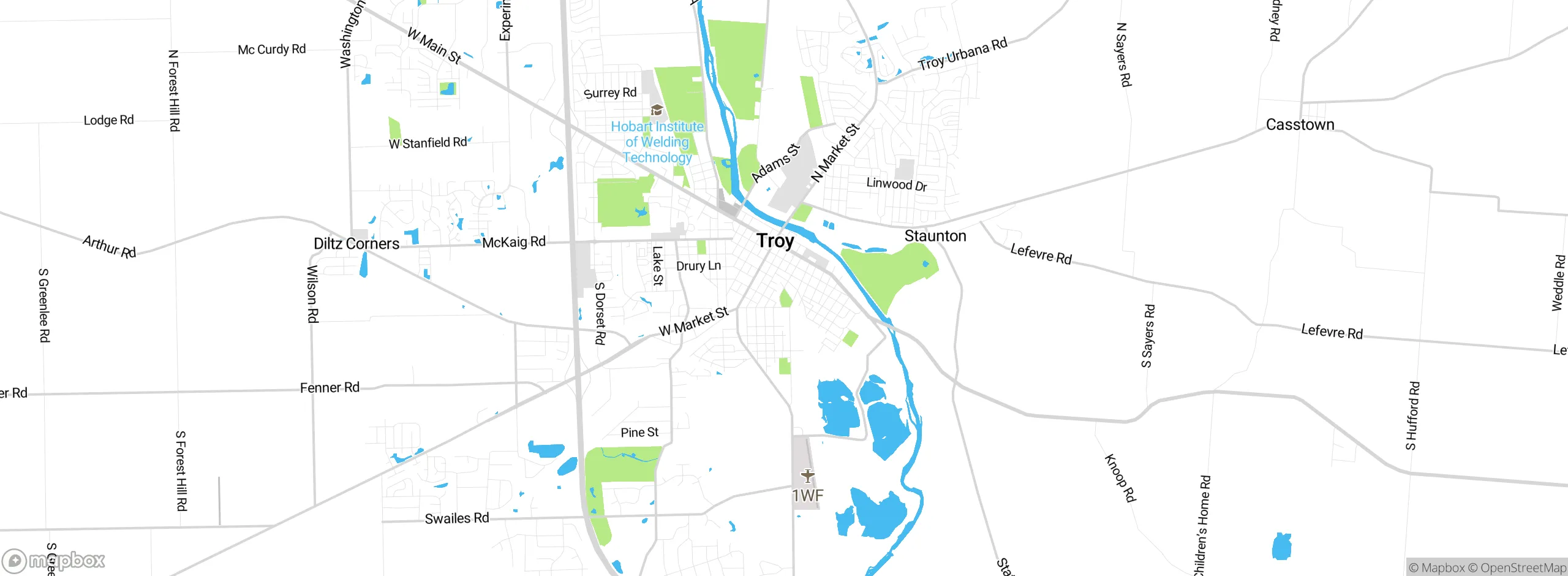 Map showing approximate location