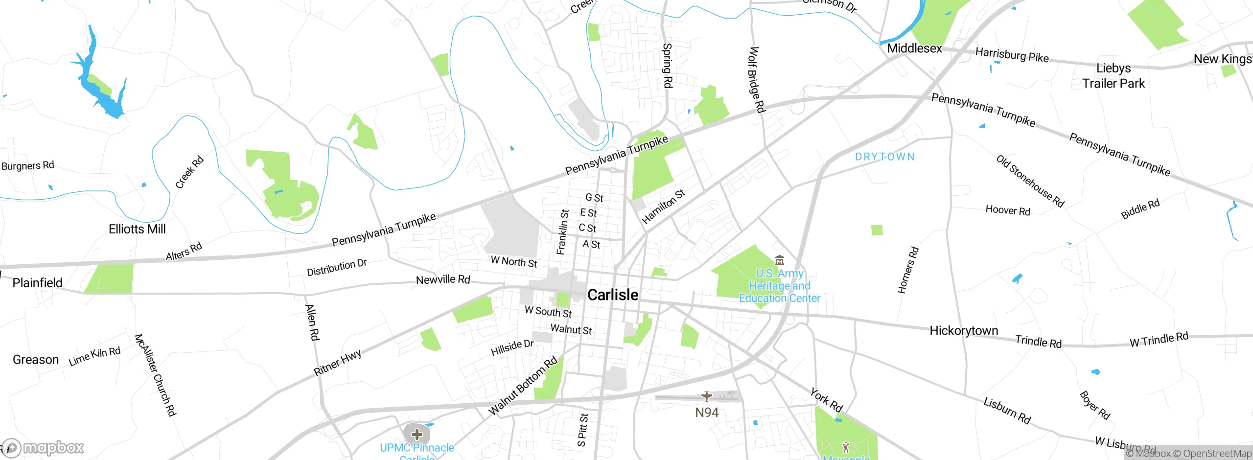 Map showing approximate location