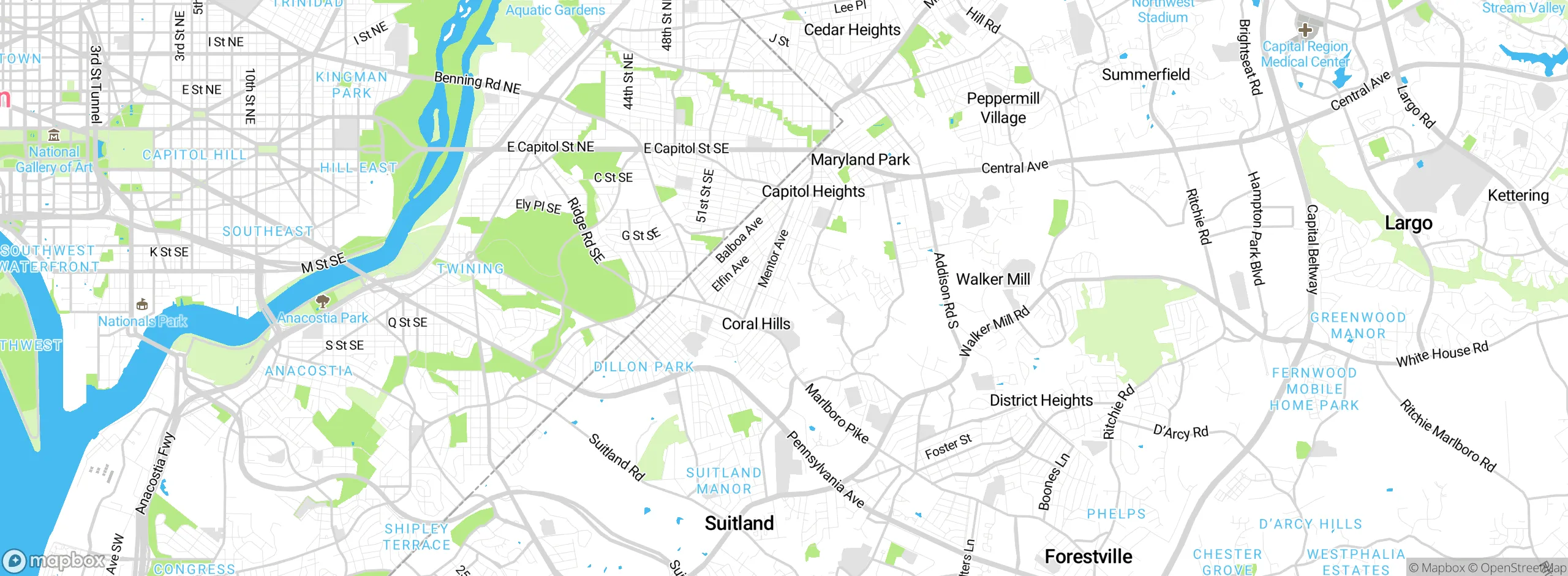 Map showing approximate location