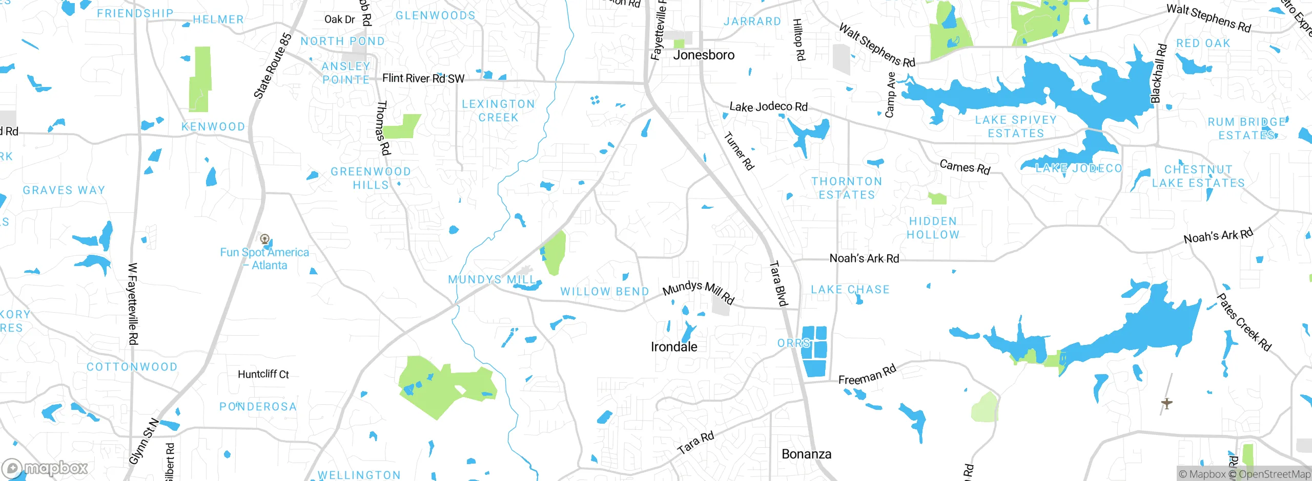 Map showing approximate location