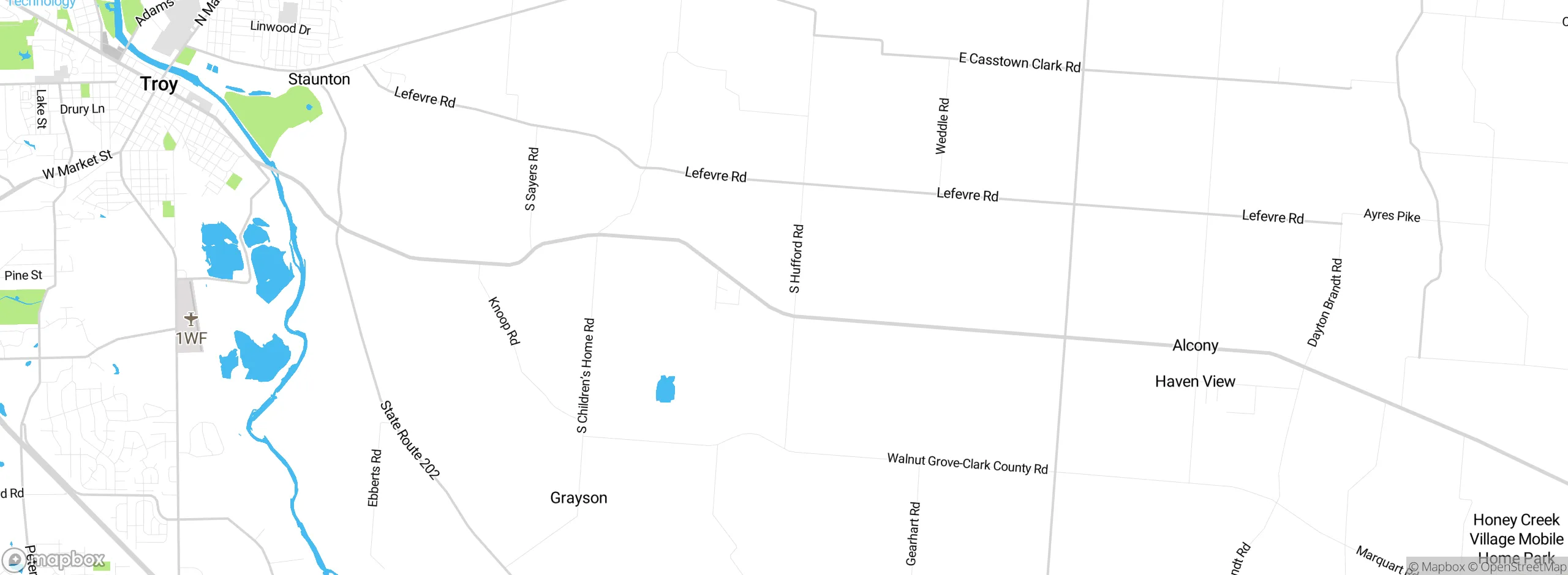Map showing approximate location