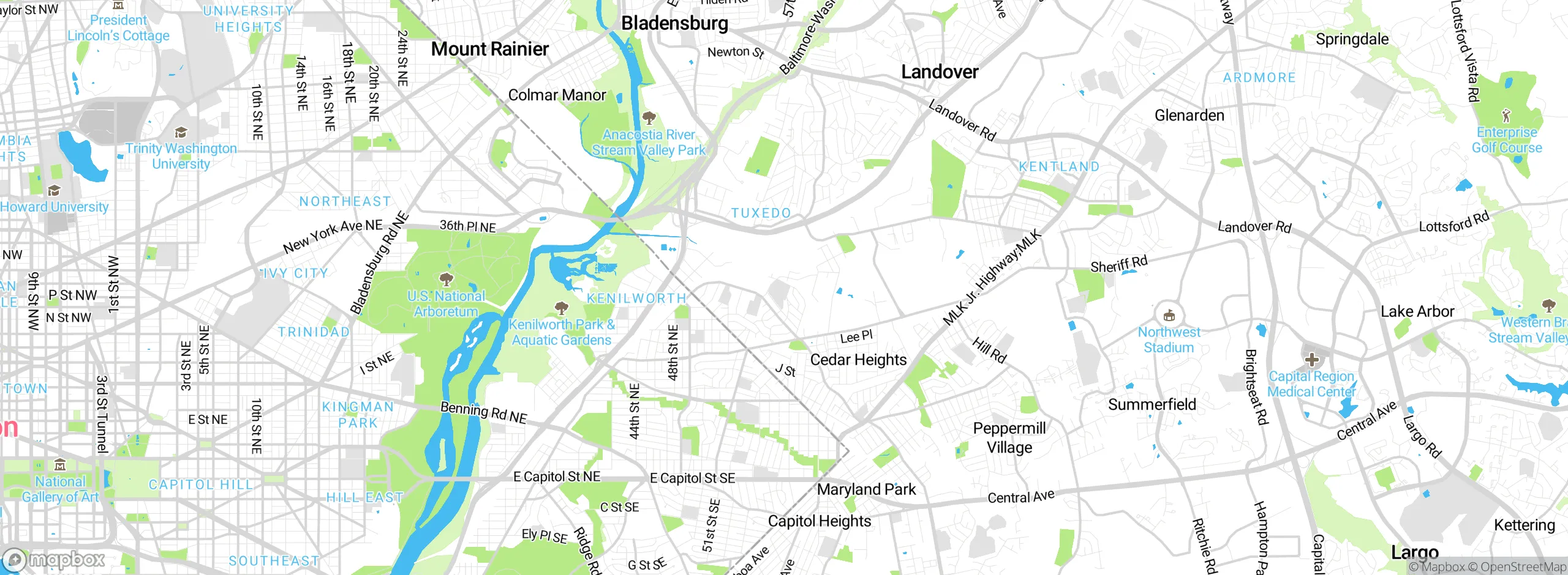 Map showing approximate location