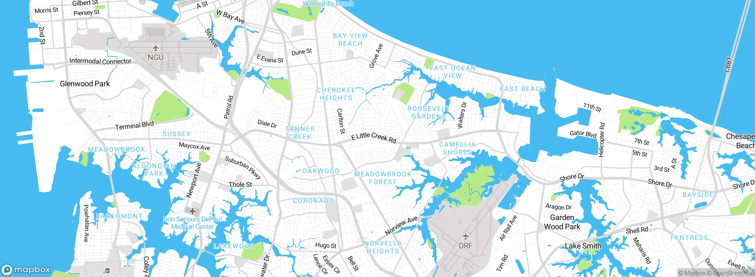 Map showing approximate location