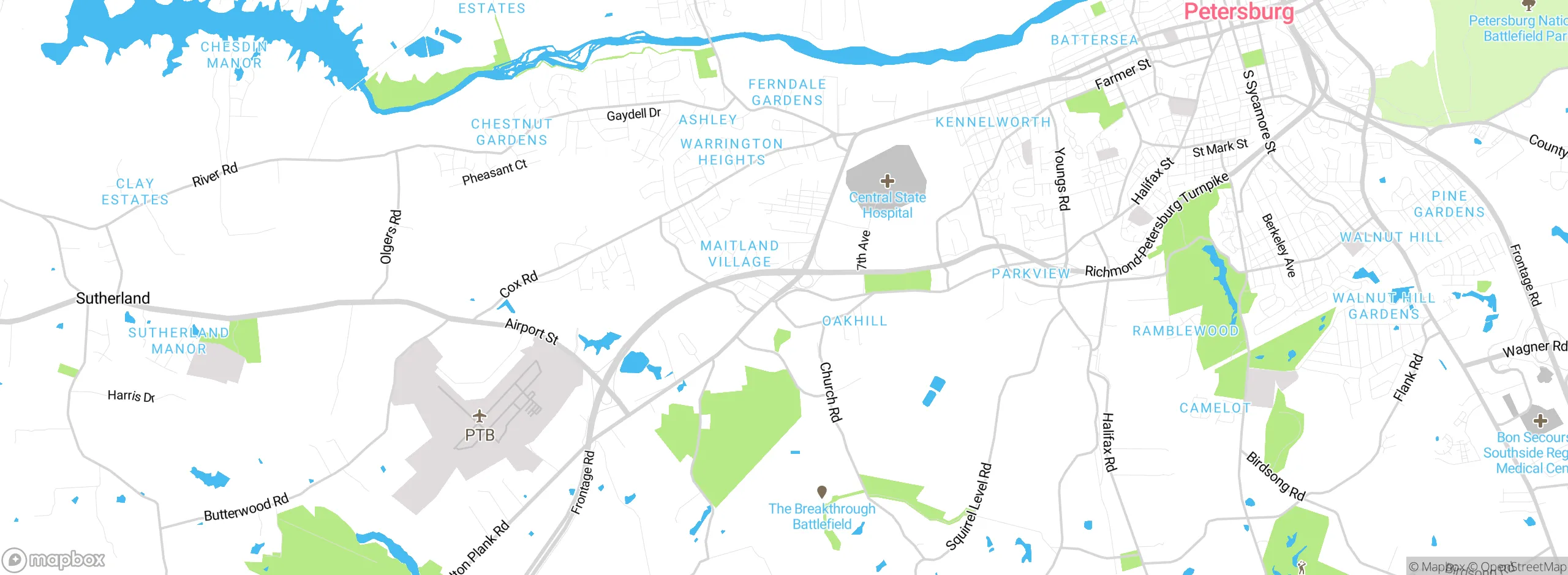 Map showing approximate location