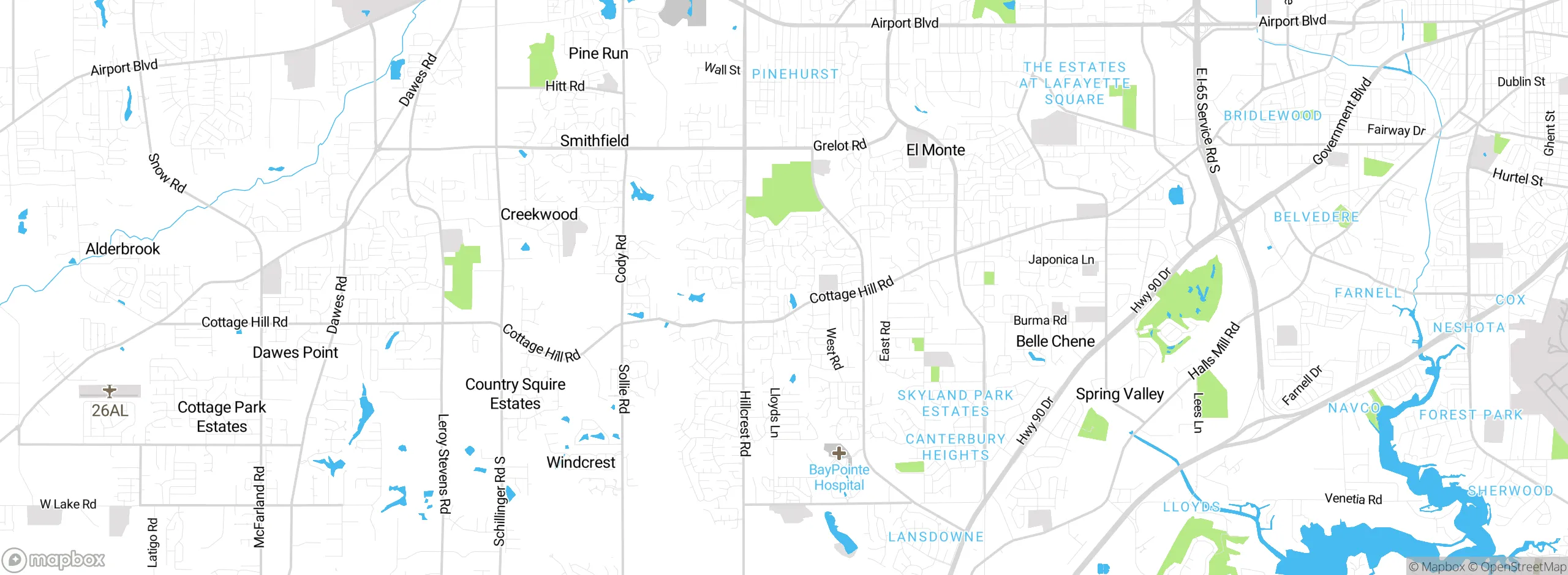 Map showing approximate location