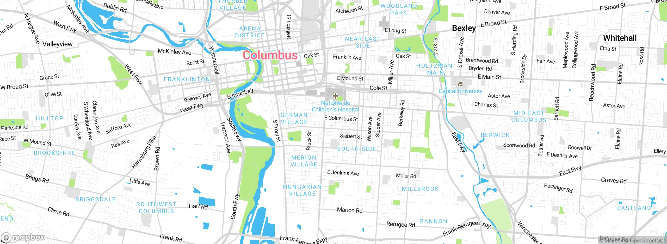Map showing approximate location