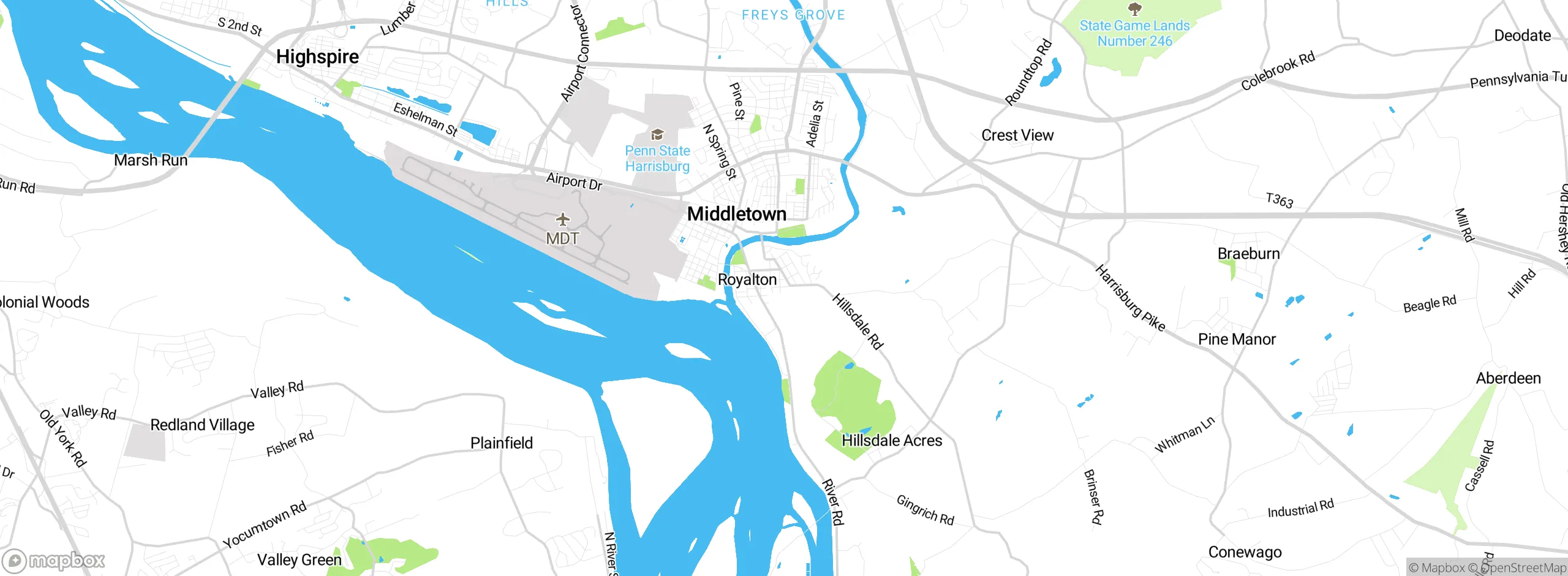 Map showing approximate location
